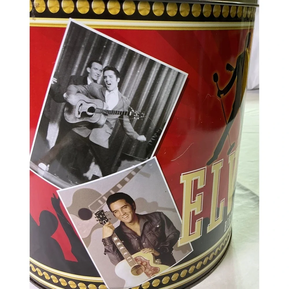 2010 Elvis Presley 75th Birthday Popcorn Tin Empty Collectible Can